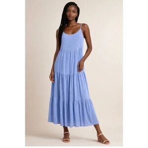 Haute Hippie Tiered Coastal Beachy Breezy Midi Bow Dress Size M